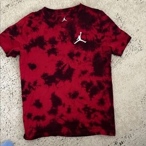 Jordan Kids Red and Black Tie-Dye Tee